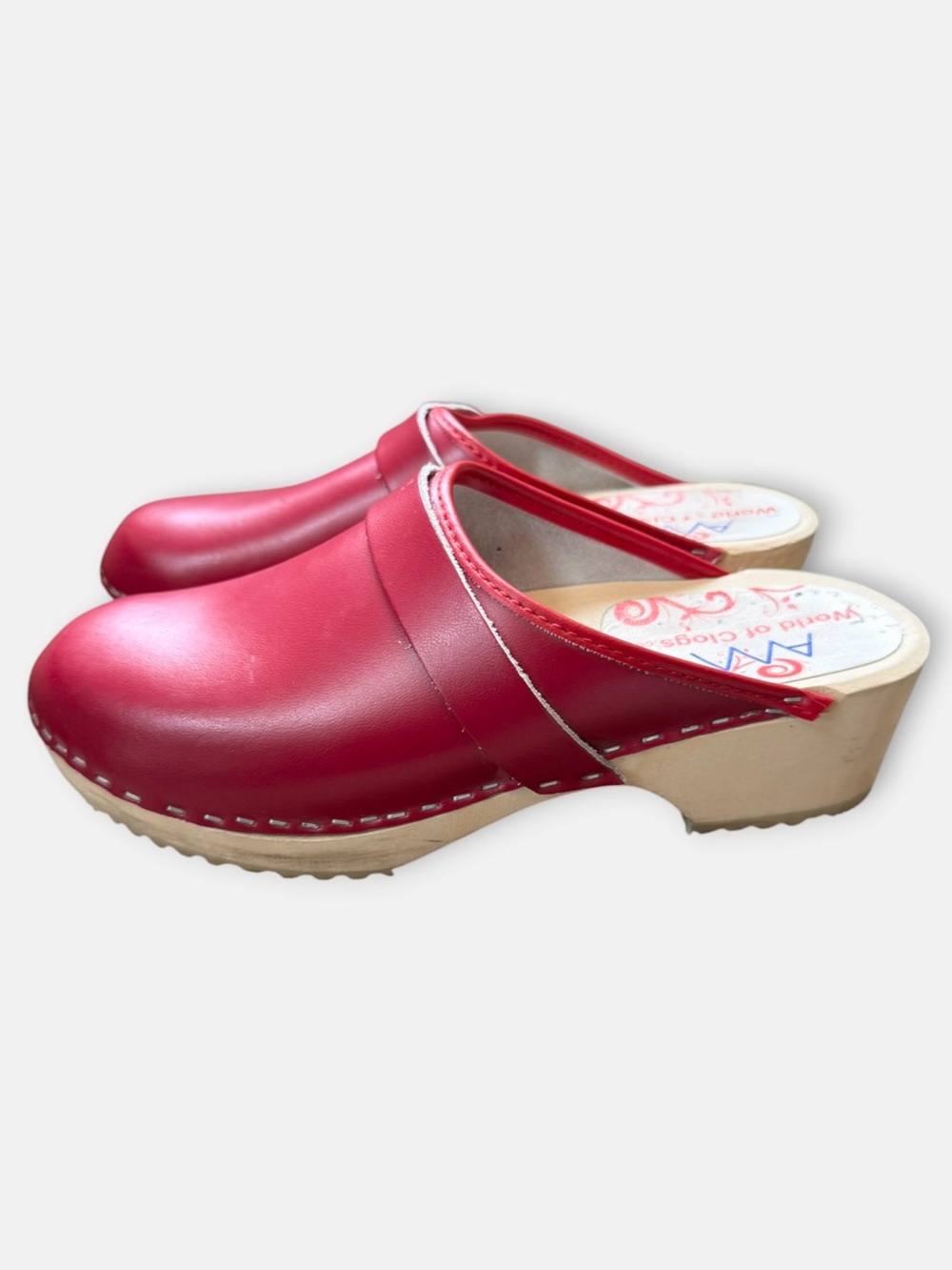 World of Clogs AM-Toffeln Swedish Style Clogs in Red Sz EU 39